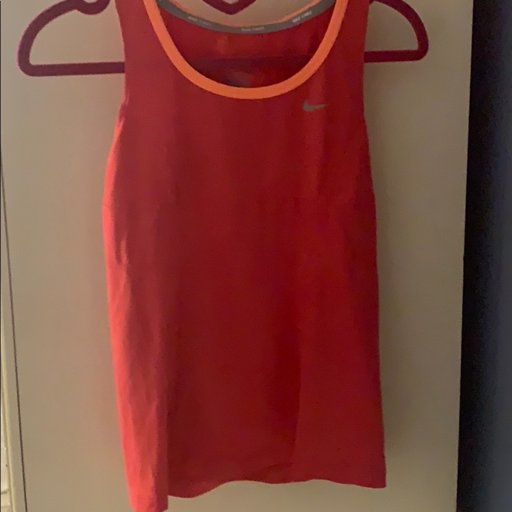 red and orange nike tank top
